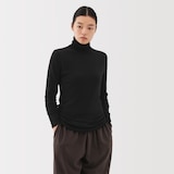 婦人　コットンカシミヤタートルネックＴシャツ