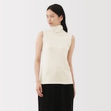 婦人　コットンカシミヤタートルネックノースリーブＴシャツ