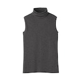 婦人　コットンカシミヤタートルネックノースリーブＴシャツ