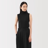 婦人　コットンカシミヤタートルネックノースリーブＴシャツ