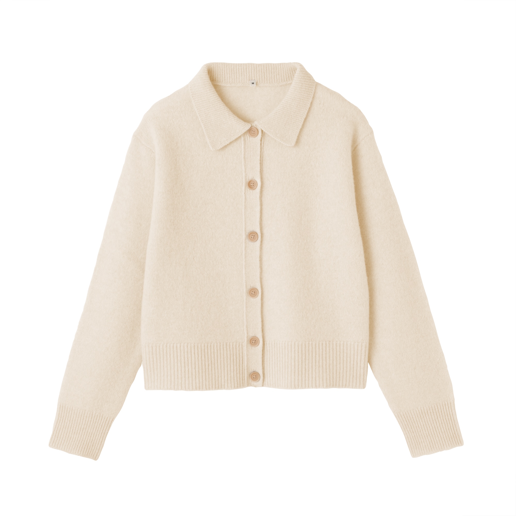 婦人　ヤク混襟付きカーディガン