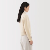 婦人　ヤク混襟付きカーディガン