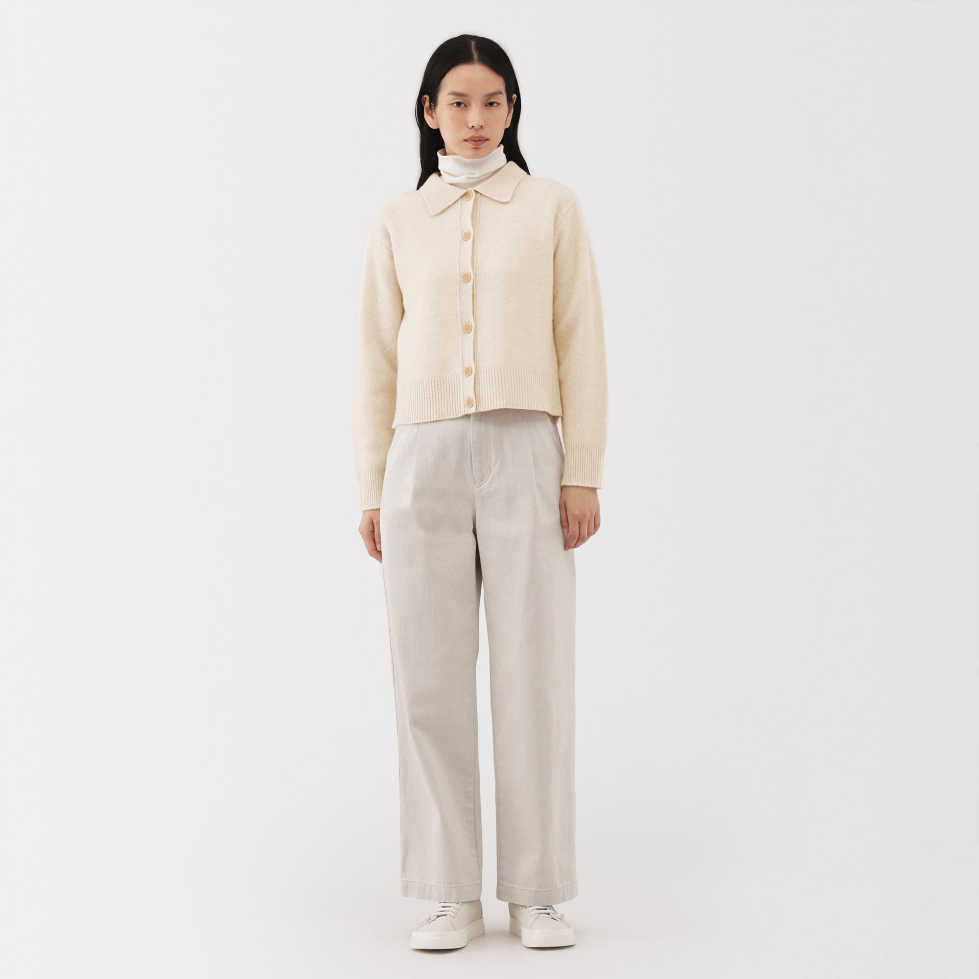 婦人 ヤク混襟付きカーディガン | 無印良品