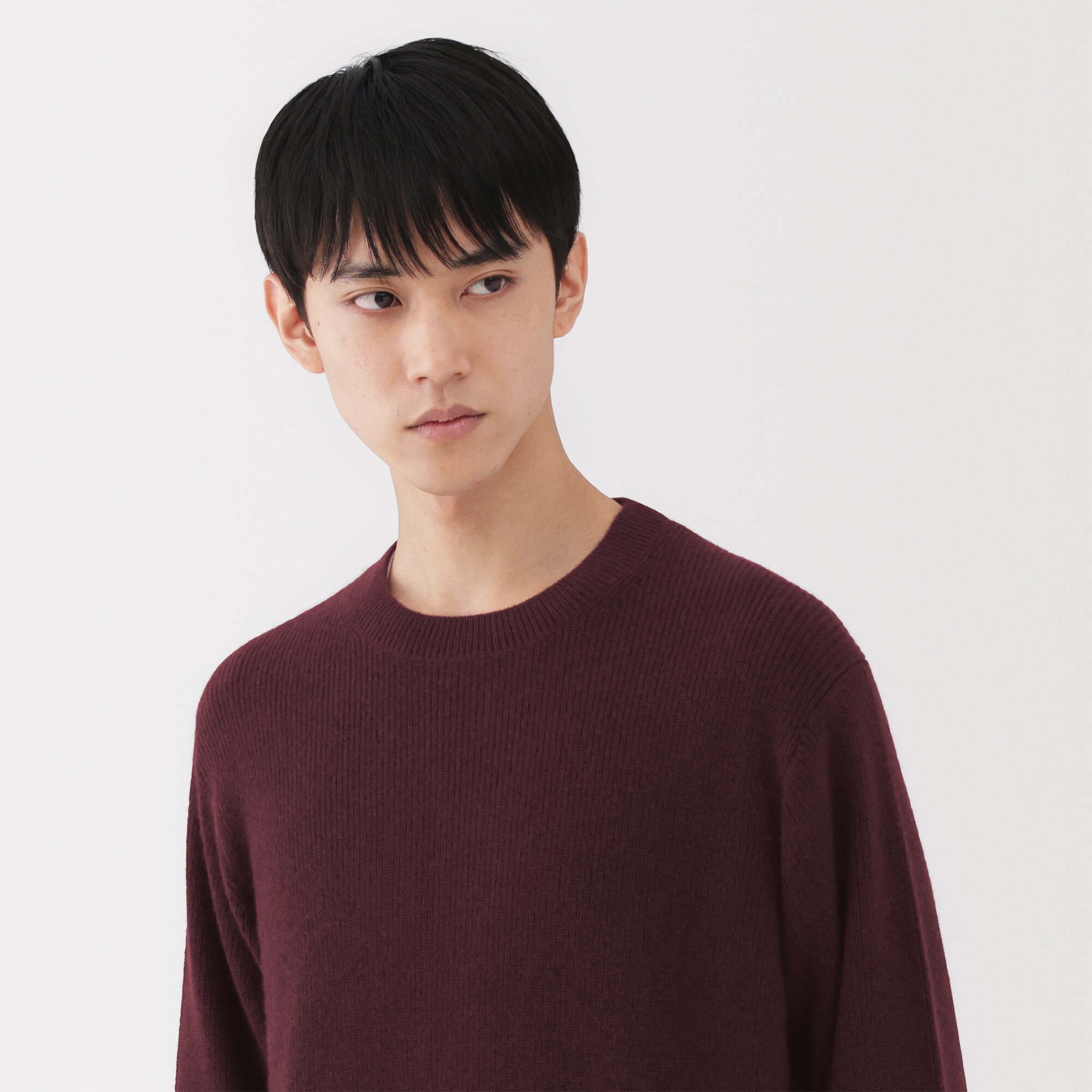 無印/ヤクウール畦編みセーター（ネイビー）ワッフル編みセーター（キャメル）セット アスモ高山】 ふんわりあったか ヤクニットシリーズ｜ 無印良品