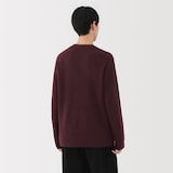 紳士　自然の色を生かして染色した　ヤク畦編みクルーネックセーター