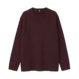 紳士　自然の色を生かして染色した　ヤク畦編みクルーネックセーター