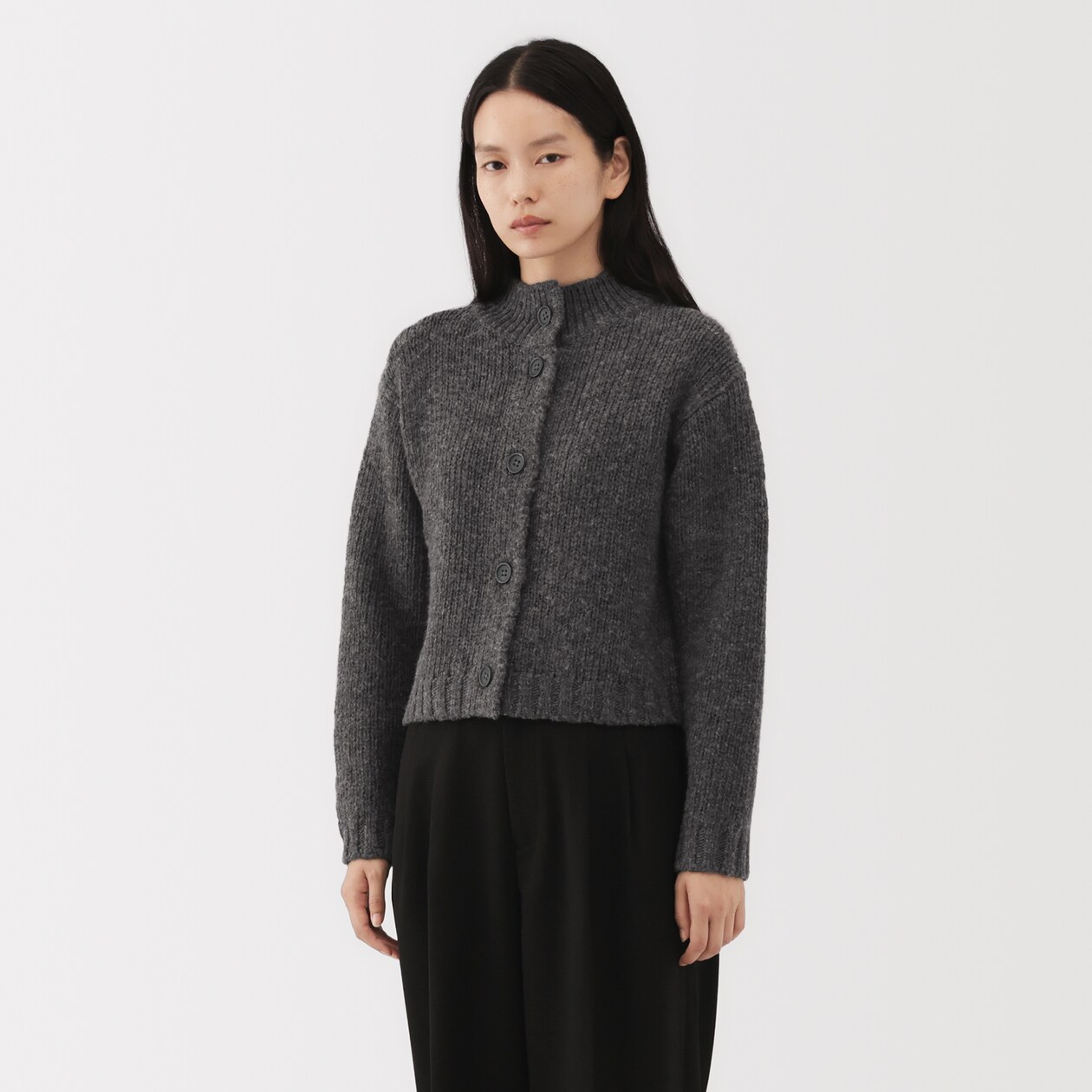 婦人　メリノウールローゲージショートカーディガン