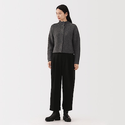 婦人　メリノウールローゲージショートカーディガン