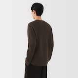 紳士　自然のまんまの色　ヤク畦編みクルーネックセーター