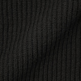 紳士　メリノウール畦編みエルボーパッチ付きクルーネックセーター