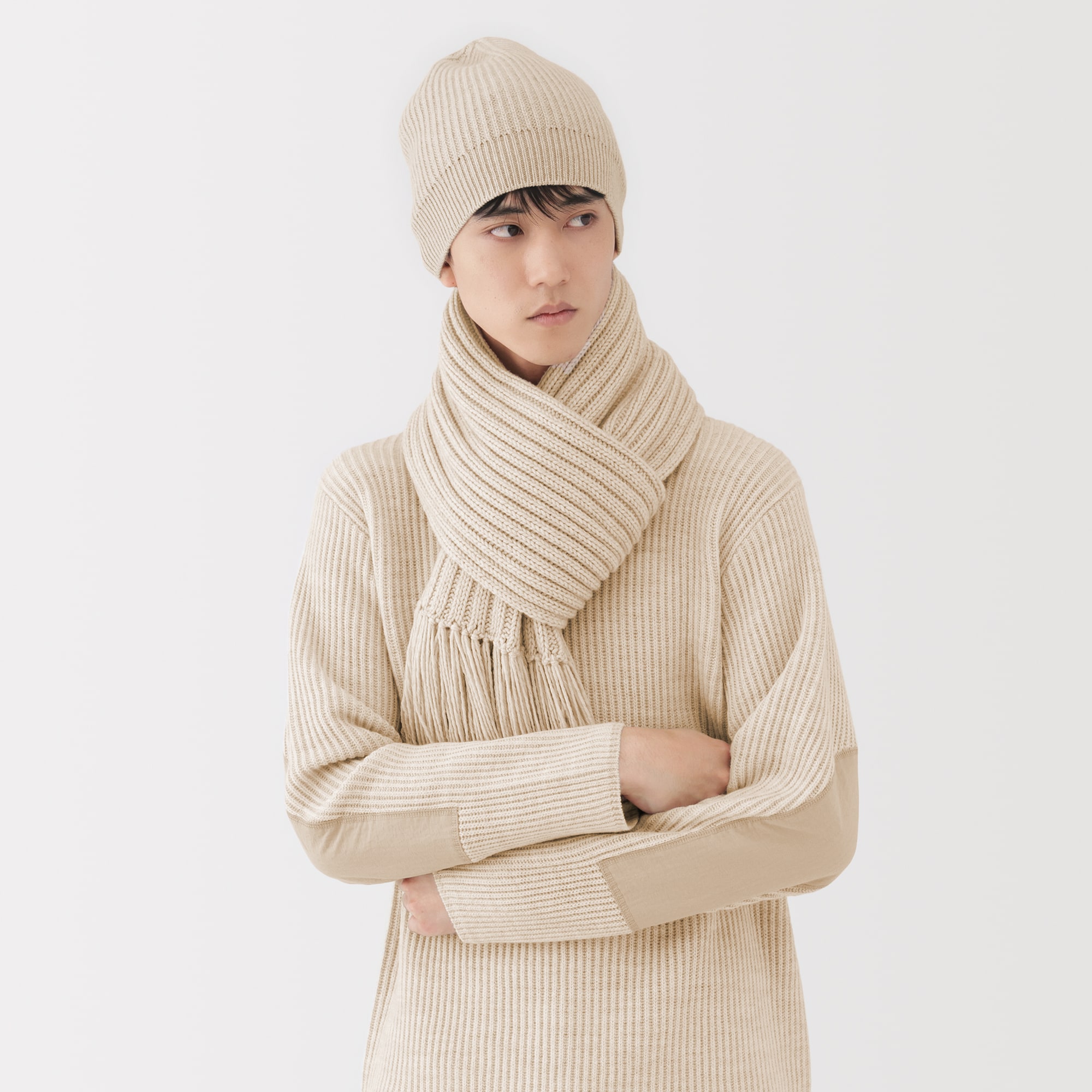 自然のまんまの色　カシミヤニットキャップ