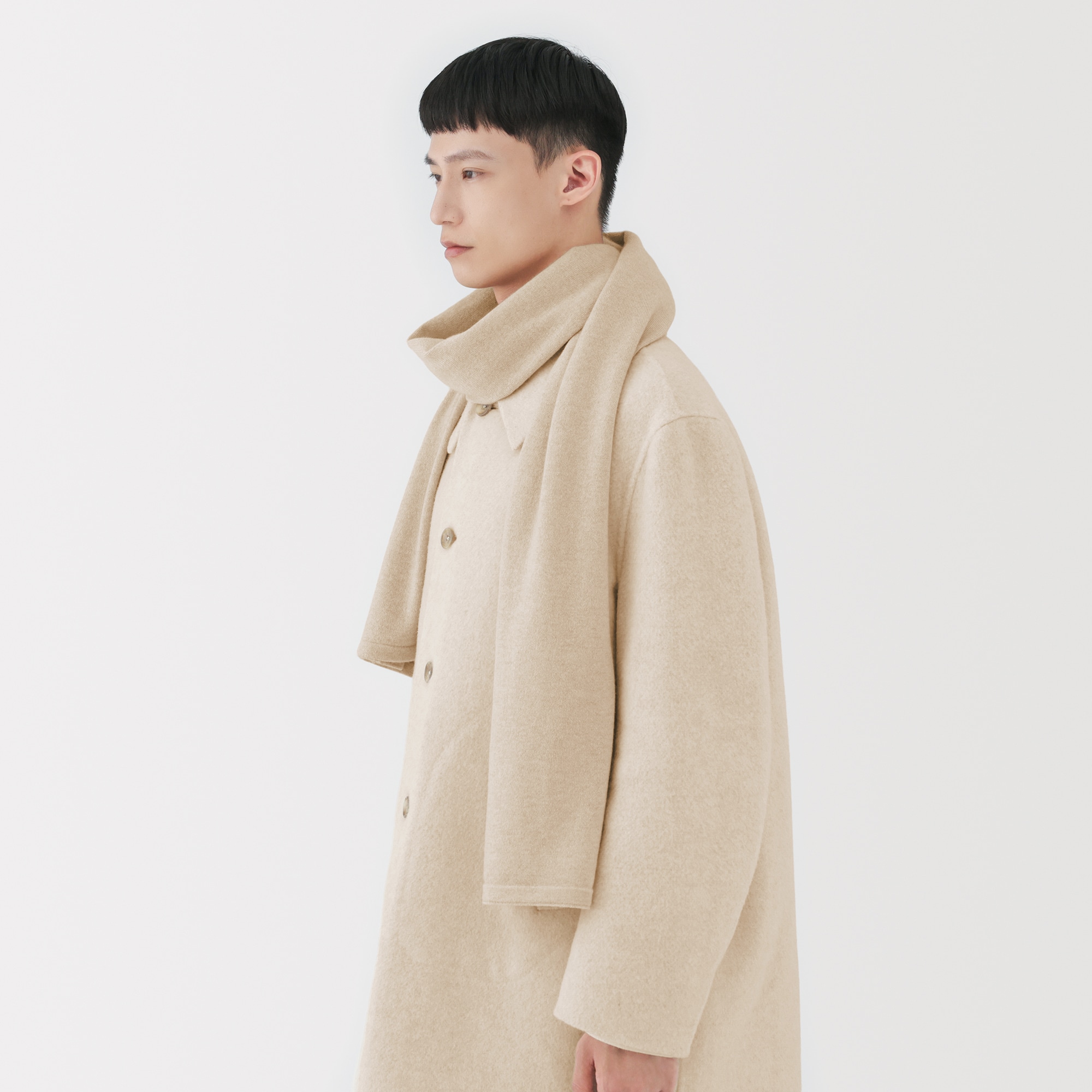 自然のまんまの色 カシミヤニットストール | 無印良品