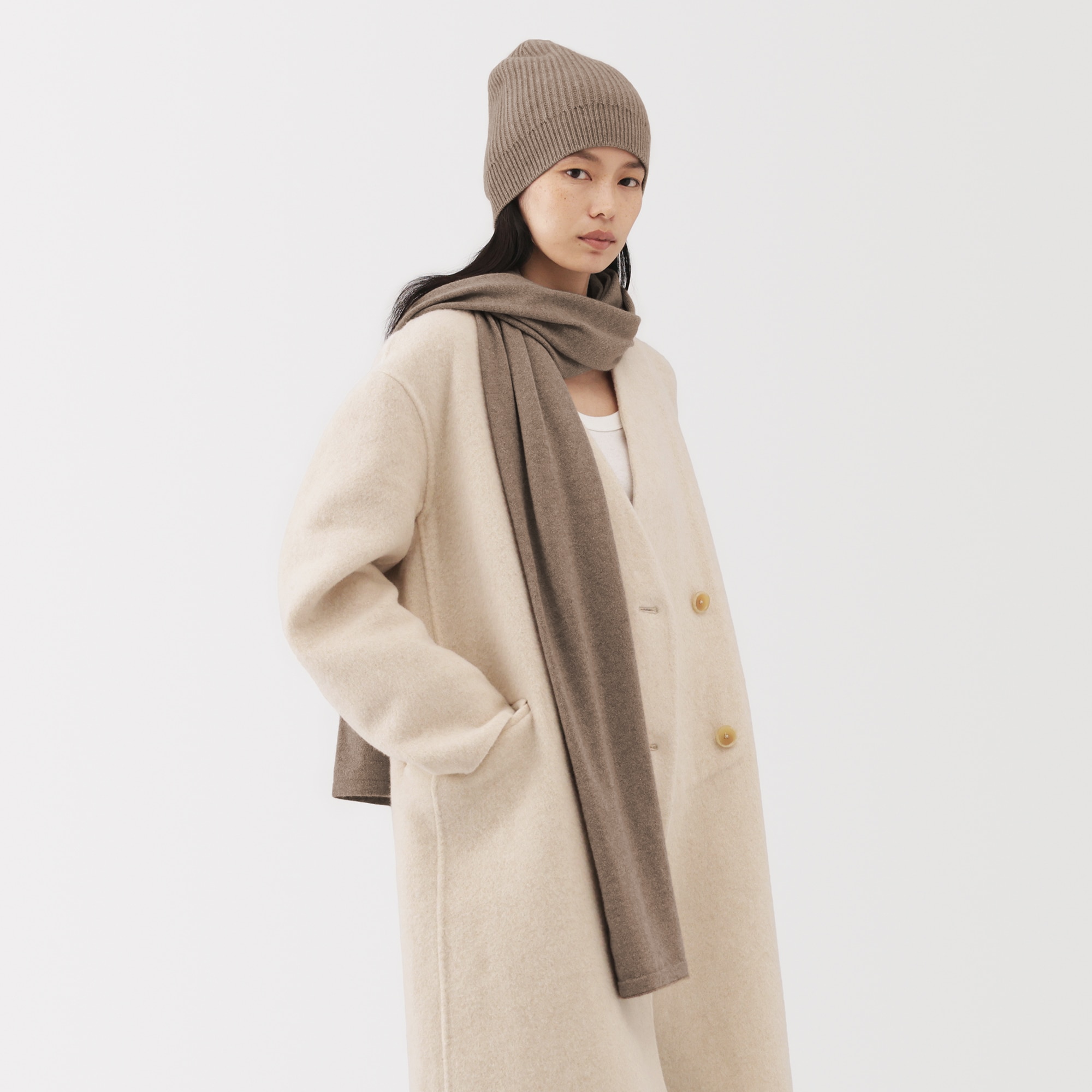 ＭＵＪＩＬａｂｏ　ムジラボ今季　自然のまんまの色　カシミヤニットストール 自然のまんまの色 カシミヤニットストール | 無印良品