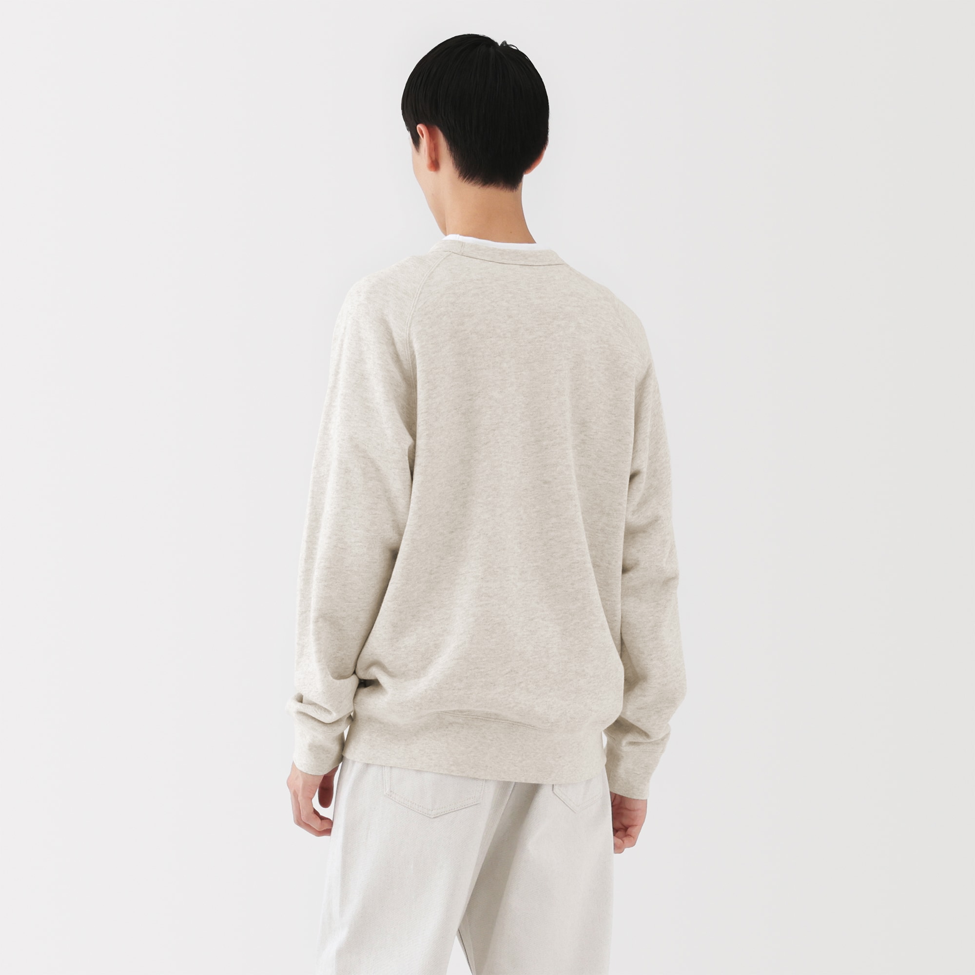MUJILab昔ながらの製法で編み立てたスウェットフルジップパーカ紳士XLオフ白 MUJILab昔ながらの製法で編み立てたスウェットフルジップパーカ