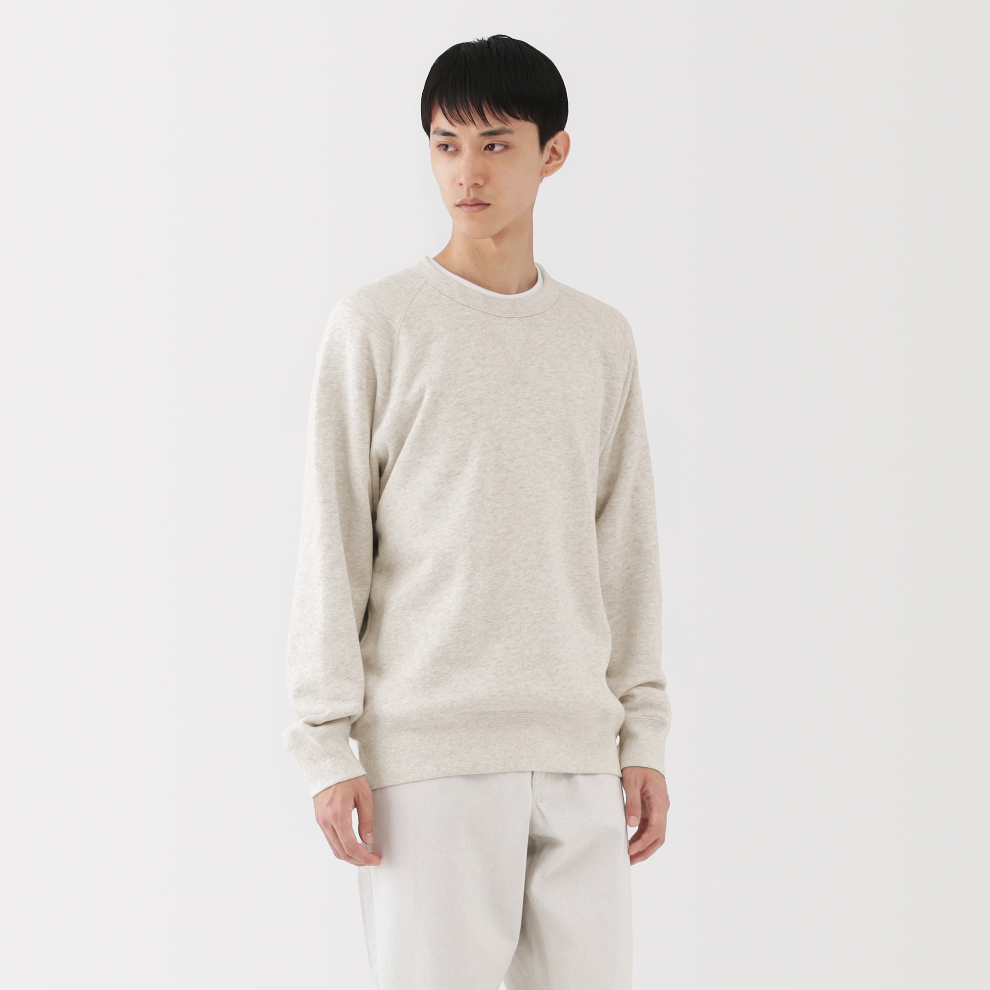 紳士　昔ながらの製法で編み立てたスウェットプルオーバー