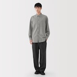 紳士　起毛ヘリンボーンレギュラーカラーシャツ