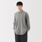 紳士　起毛ヘリンボーンレギュラーカラーシャツ