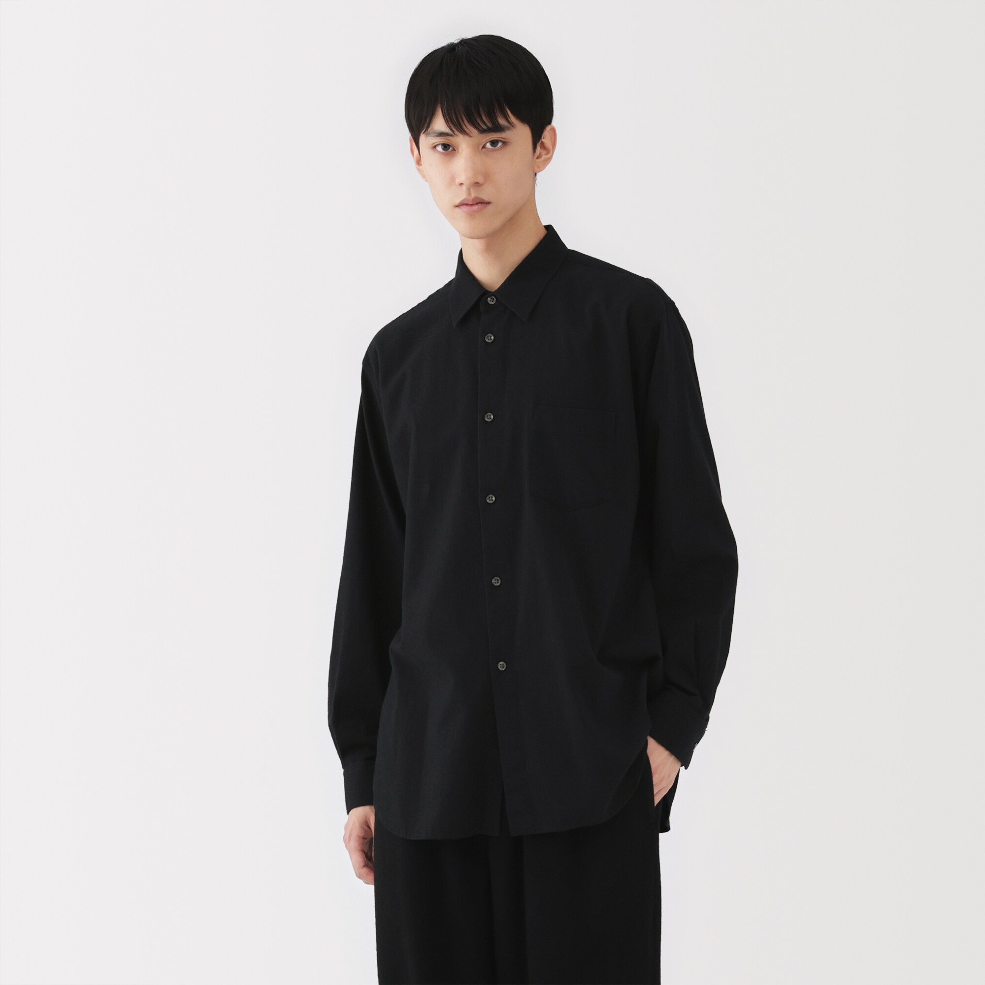 紳士 起毛ヘリンボーンレギュラーカラーシャツ | 無印良品