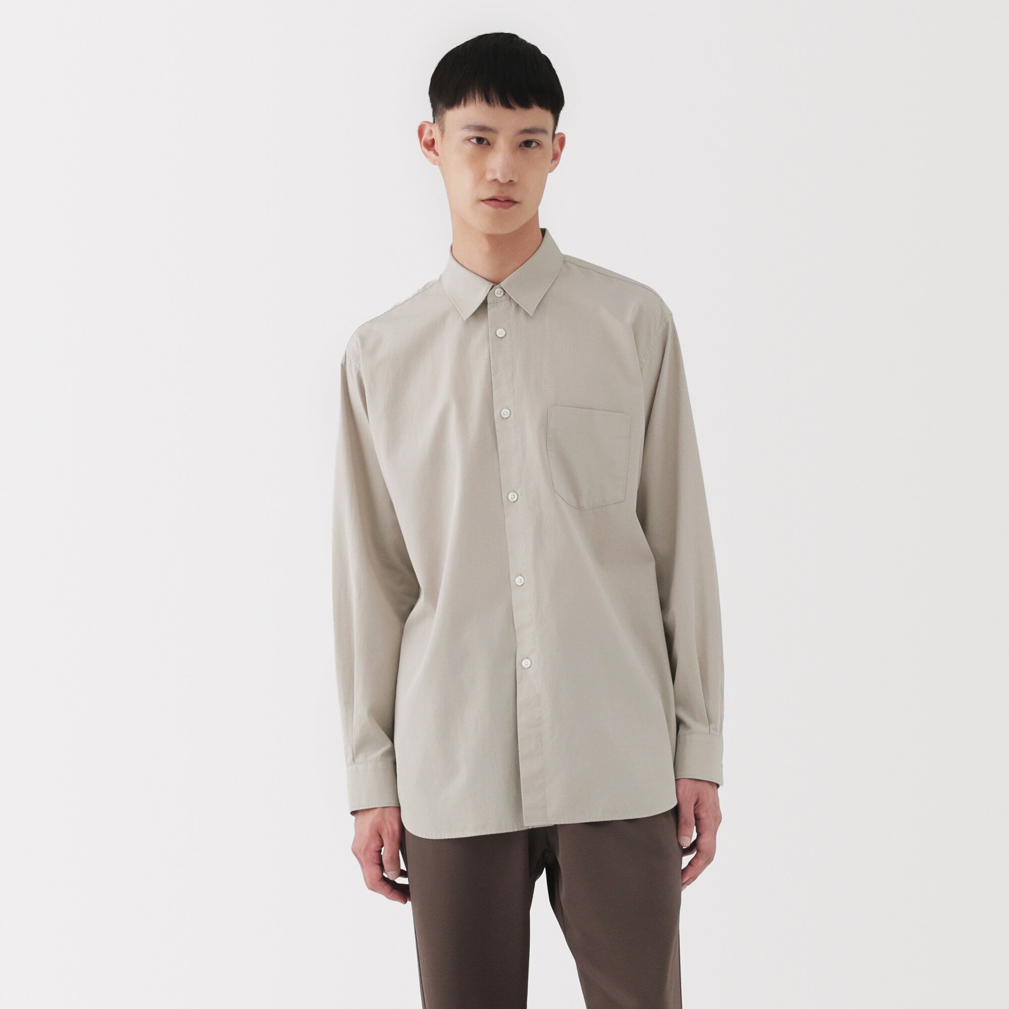 紳士　ポプリンレギュラーカラーシャツ
