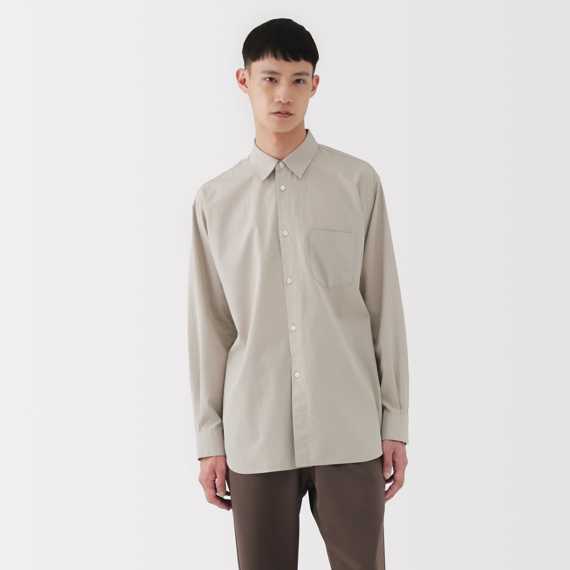紳士　ポプリンレギュラーカラーシャツ