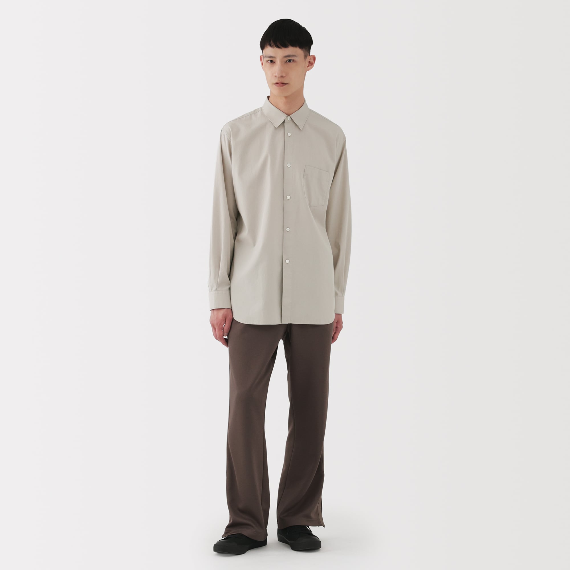 Ermenegildo Zegna / レギュラーカラーシャツ エルメネジルドゼニアErmenegildo Zegna コットンダブルカフス長袖