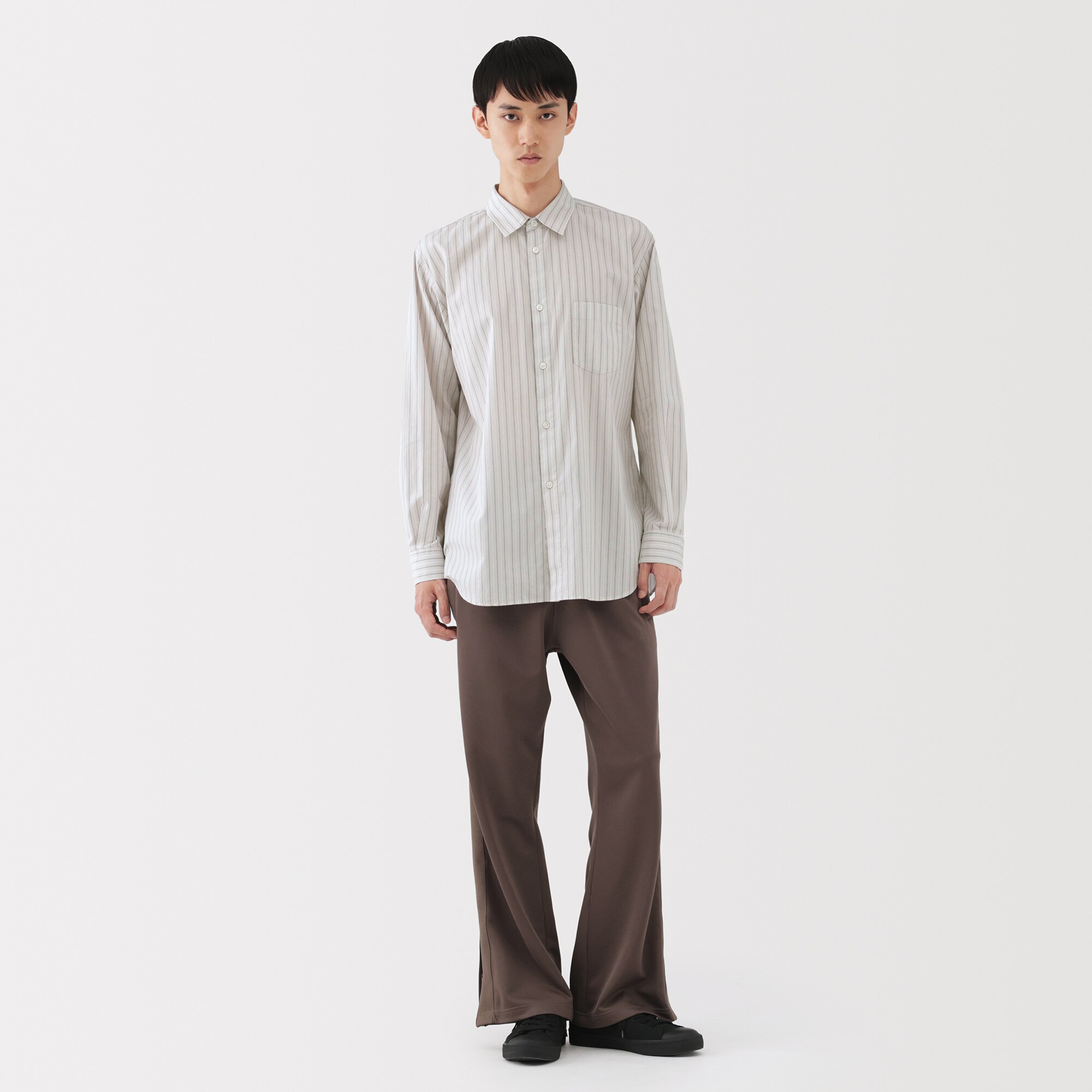 紳士　ポプリンレギュラーカラーシャツ