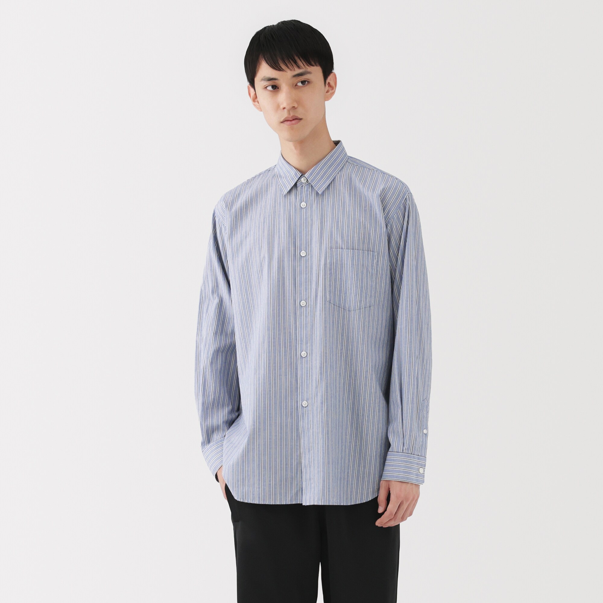 2枚セット 「MUJI Labo」紳士　ポプリンレギュラーカラーシャツ MUJI Labo シャツ 「MUJI Labo」紳士 ポプリンレギュラーカラー