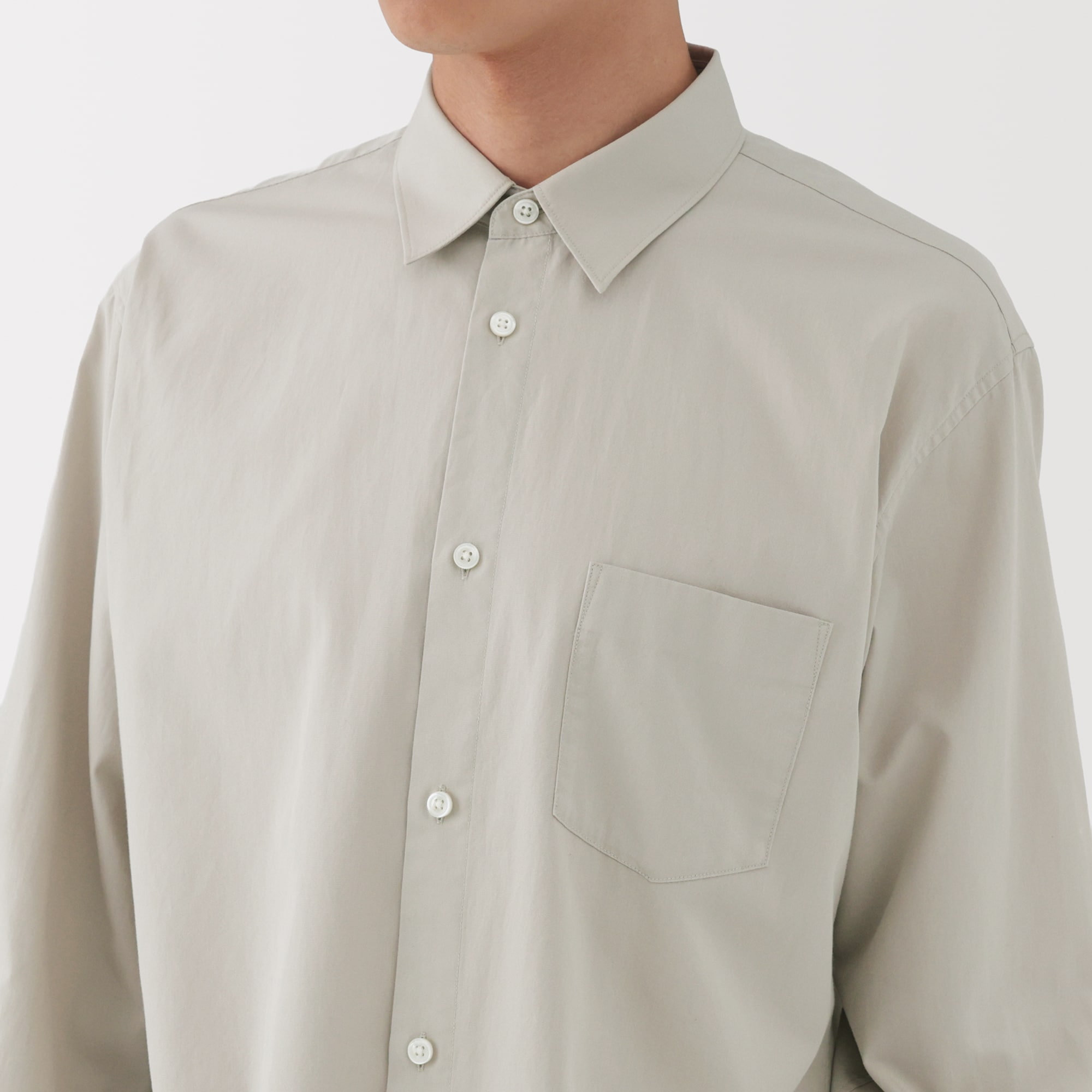 紳士　ポプリンレギュラーカラーシャツ