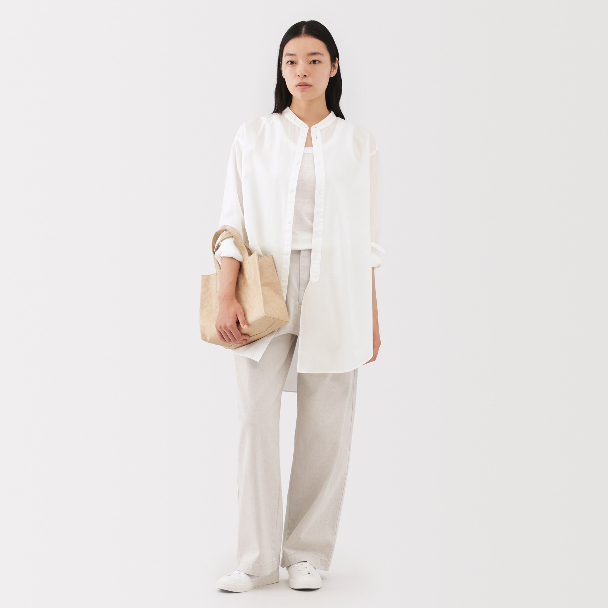 婦人 ポプリンリラックスフィットチュニック | 無印良品