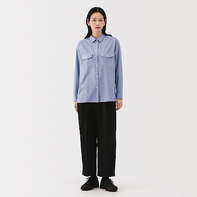 婦人　ポプリンレギュラーカラーシャツ