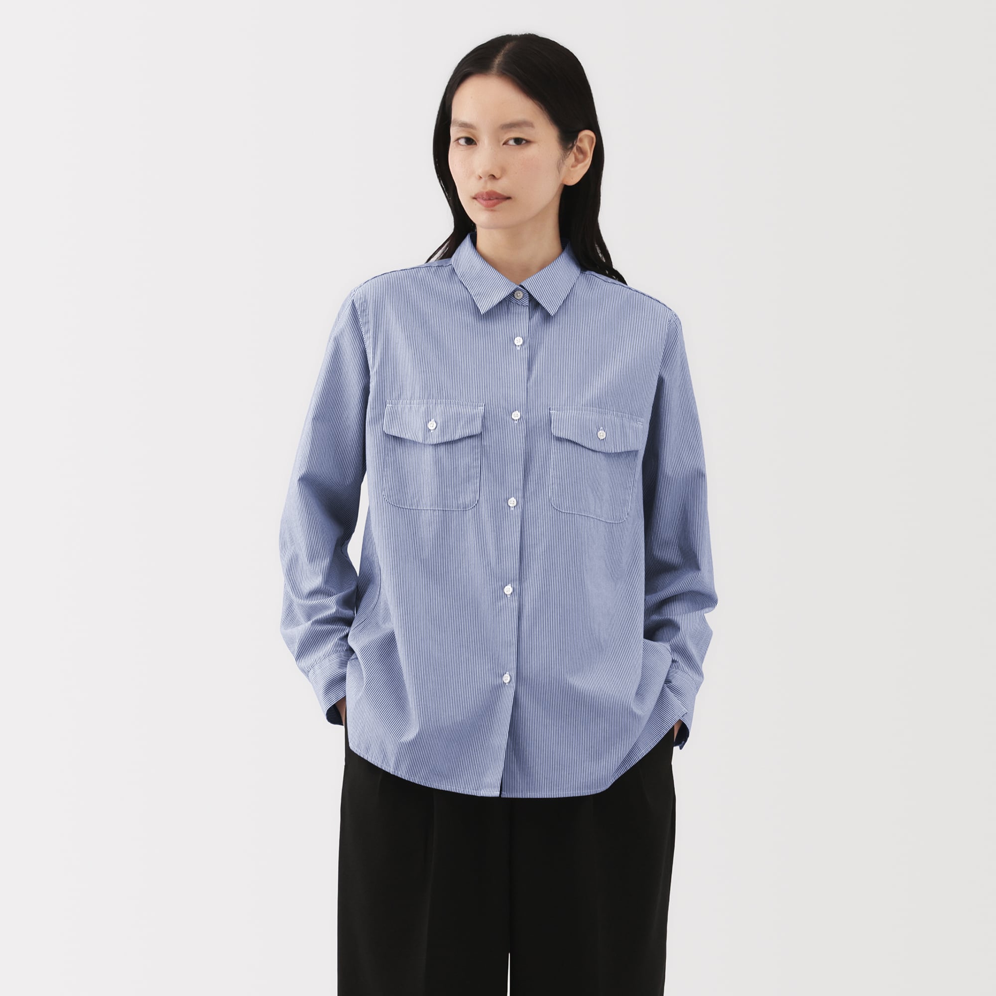 婦人　ポプリンレギュラーカラーシャツ