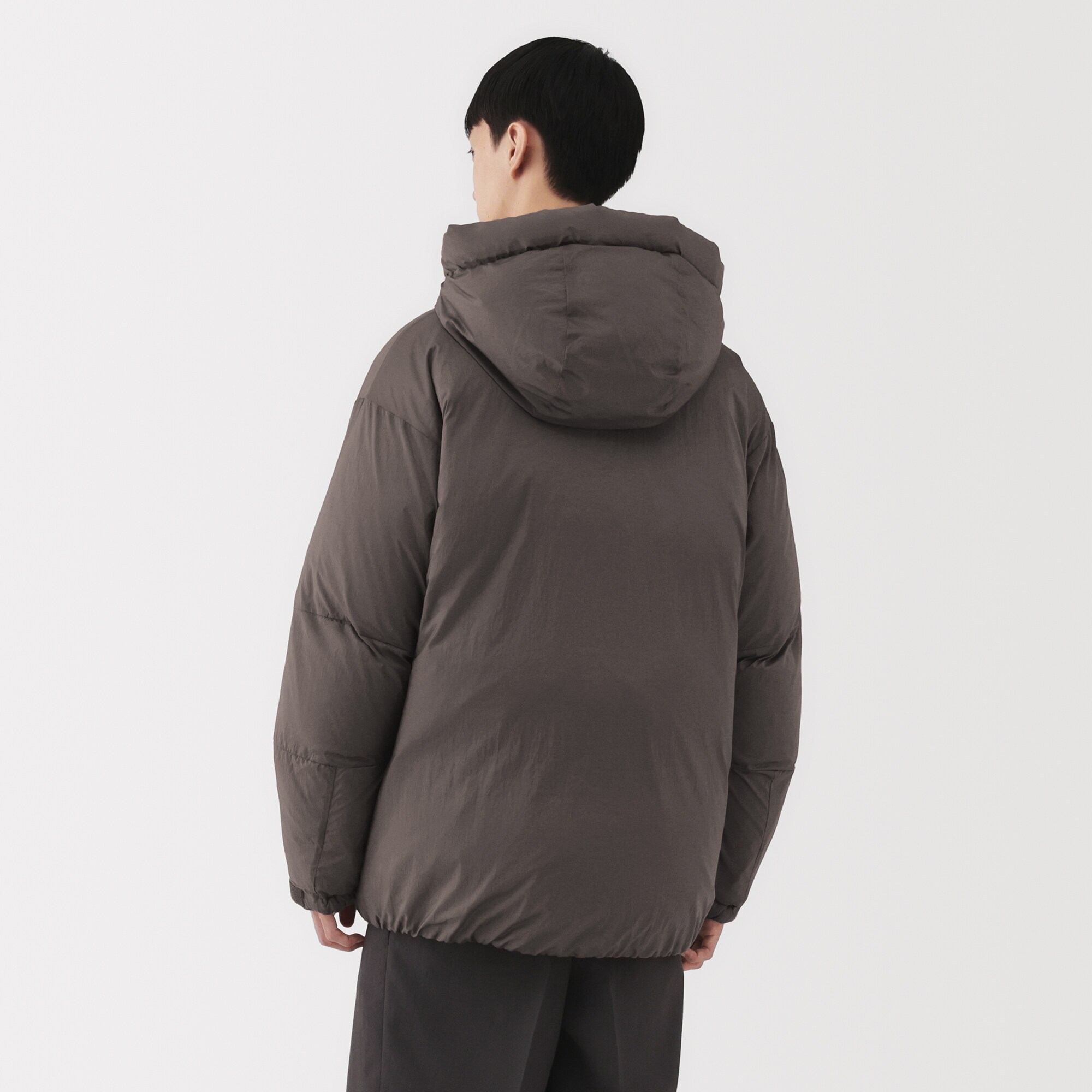 ダウンジャケット ダークグレー muji 新品 無印良品 ノーカラーダウンジャケット ダークグレー XL 紳士 男性