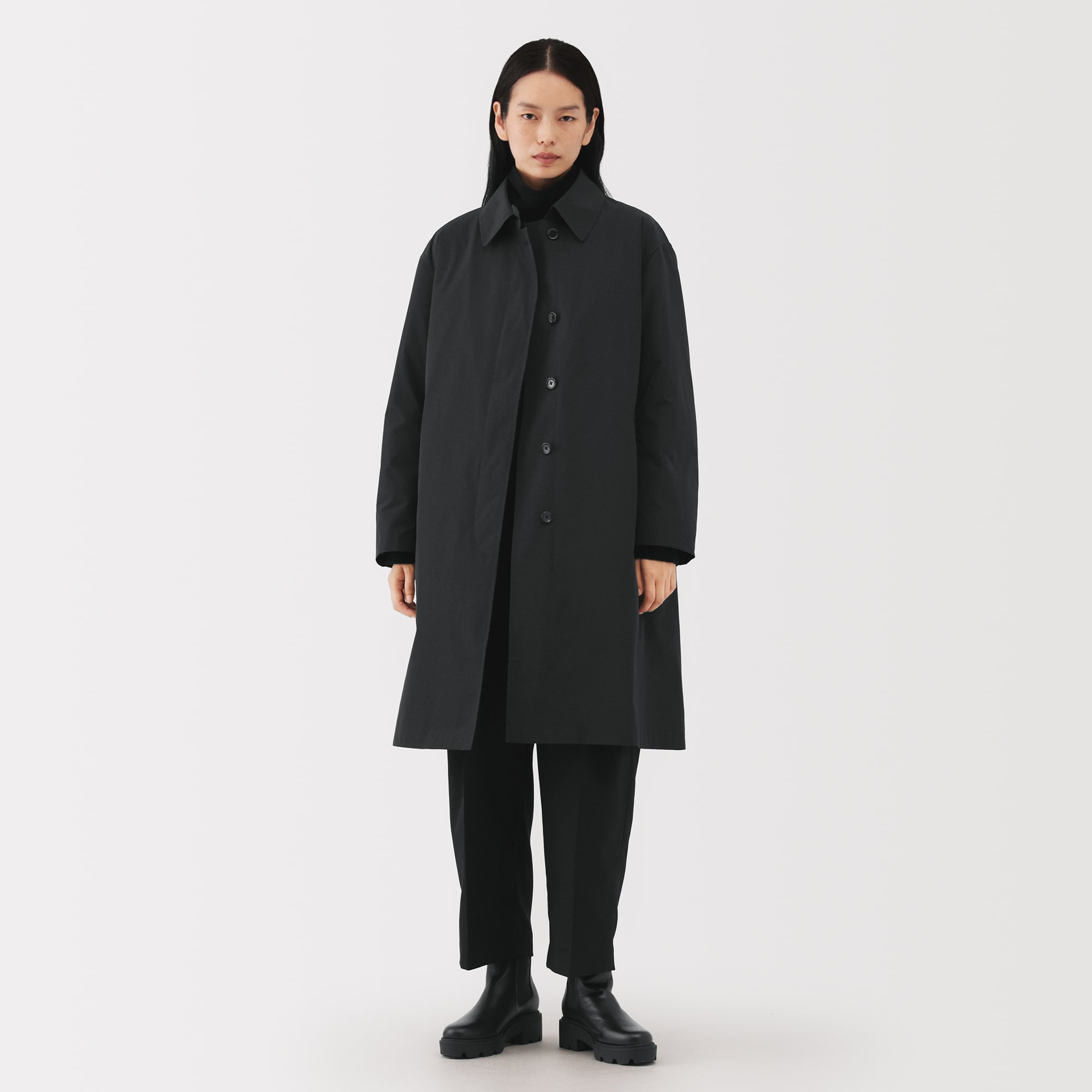 【新品タグ付】無印良品 Lサイズ 撥水ダウンステンカラーコート 婦人 ダウンライナー付き撥水ステンカラーコート | 無印良品