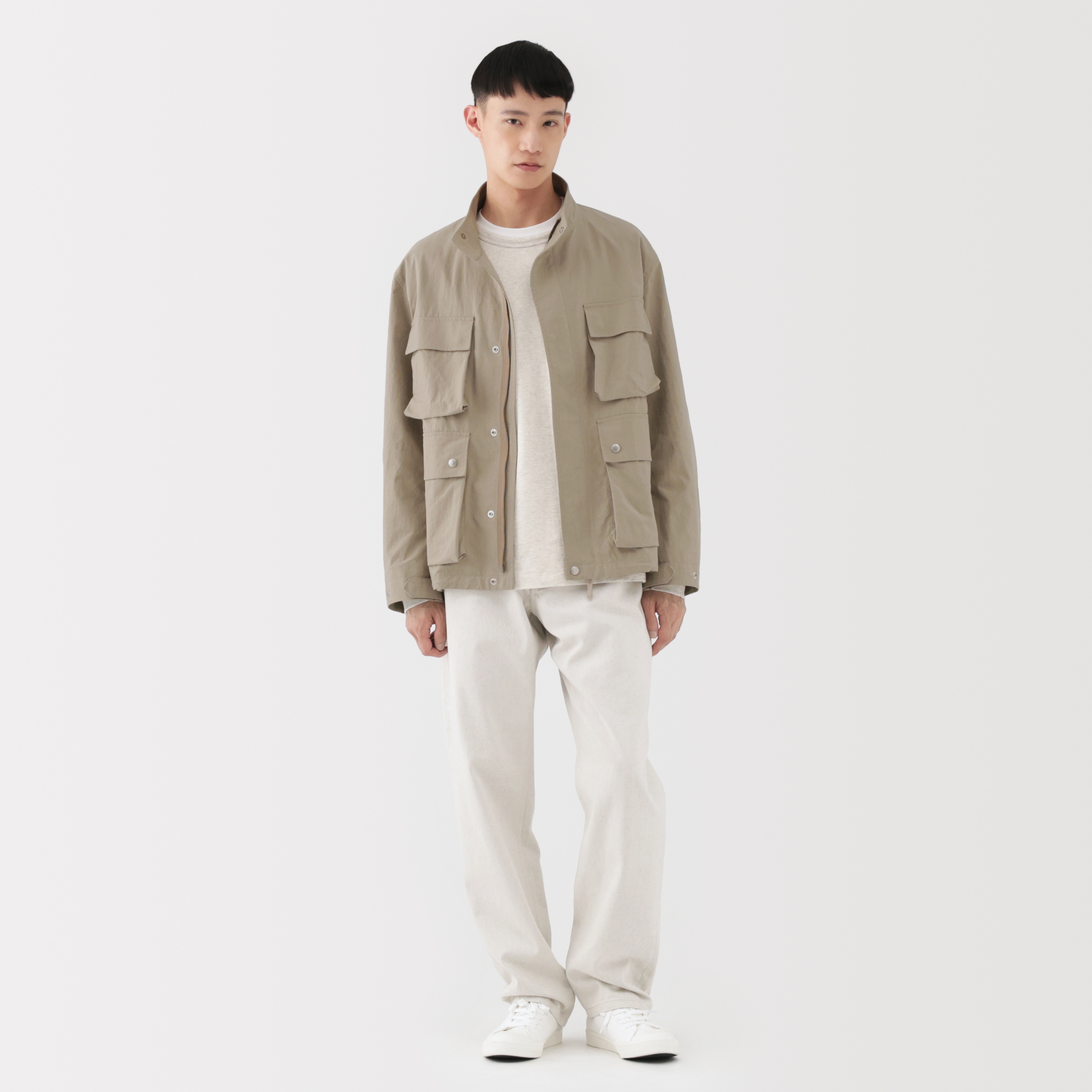 【Muji Lab／無印良品 LABO】ワークブルゾン（サンドベージュ） MUJI ファッション Muji labo 紳士 ナイロンワークブルゾン