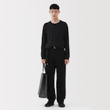 紳士　昔ながらの製法で編み立てた天竺クルーネック長袖Ｔシャツ