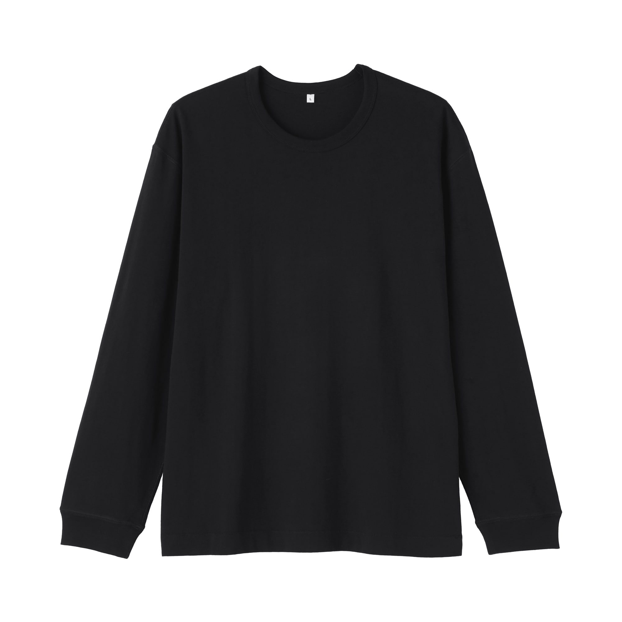 紳士　昔ながらの製法で編み立てた天竺クルーネック長袖Ｔシャツ