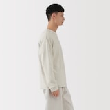 紳士　昔ながらの製法で編み立てた天竺クルーネック長袖Ｔシャツ