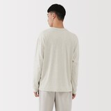 紳士　昔ながらの製法で編み立てた天竺クルーネック長袖Ｔシャツ