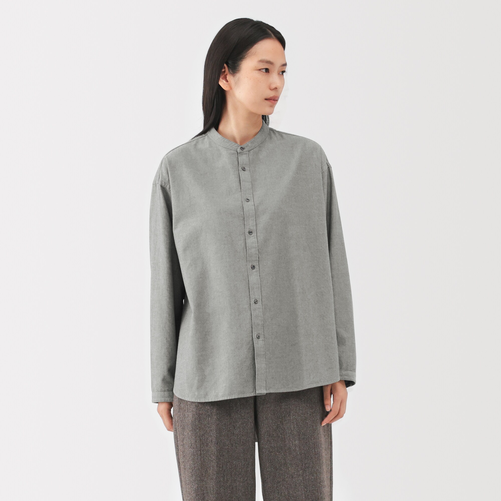 婦人　起毛ツイルリラックスフィットシャツ