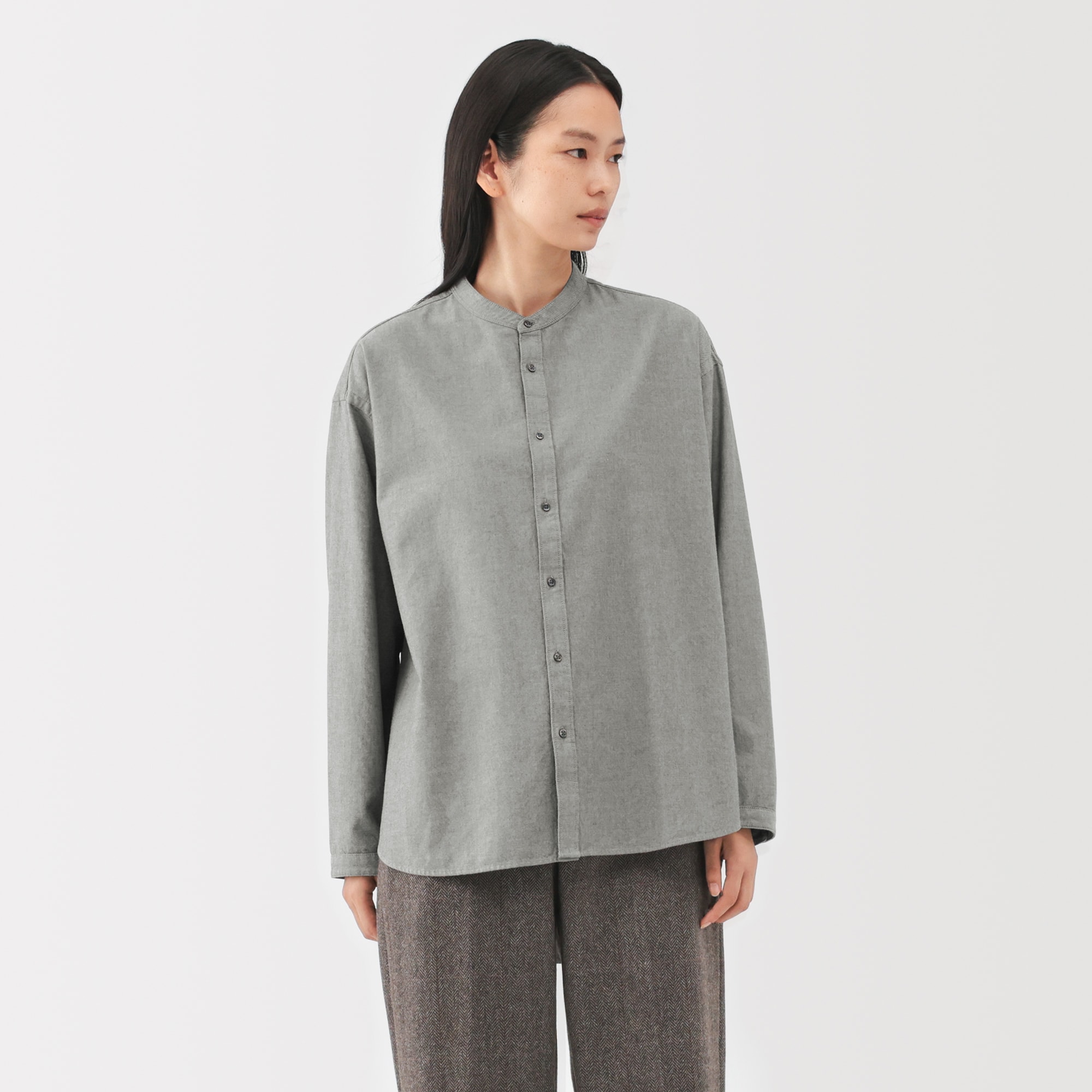 婦人　起毛ツイルリラックスフィットシャツ