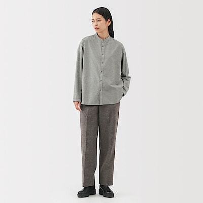 婦人　起毛ツイルリラックスフィットシャツ