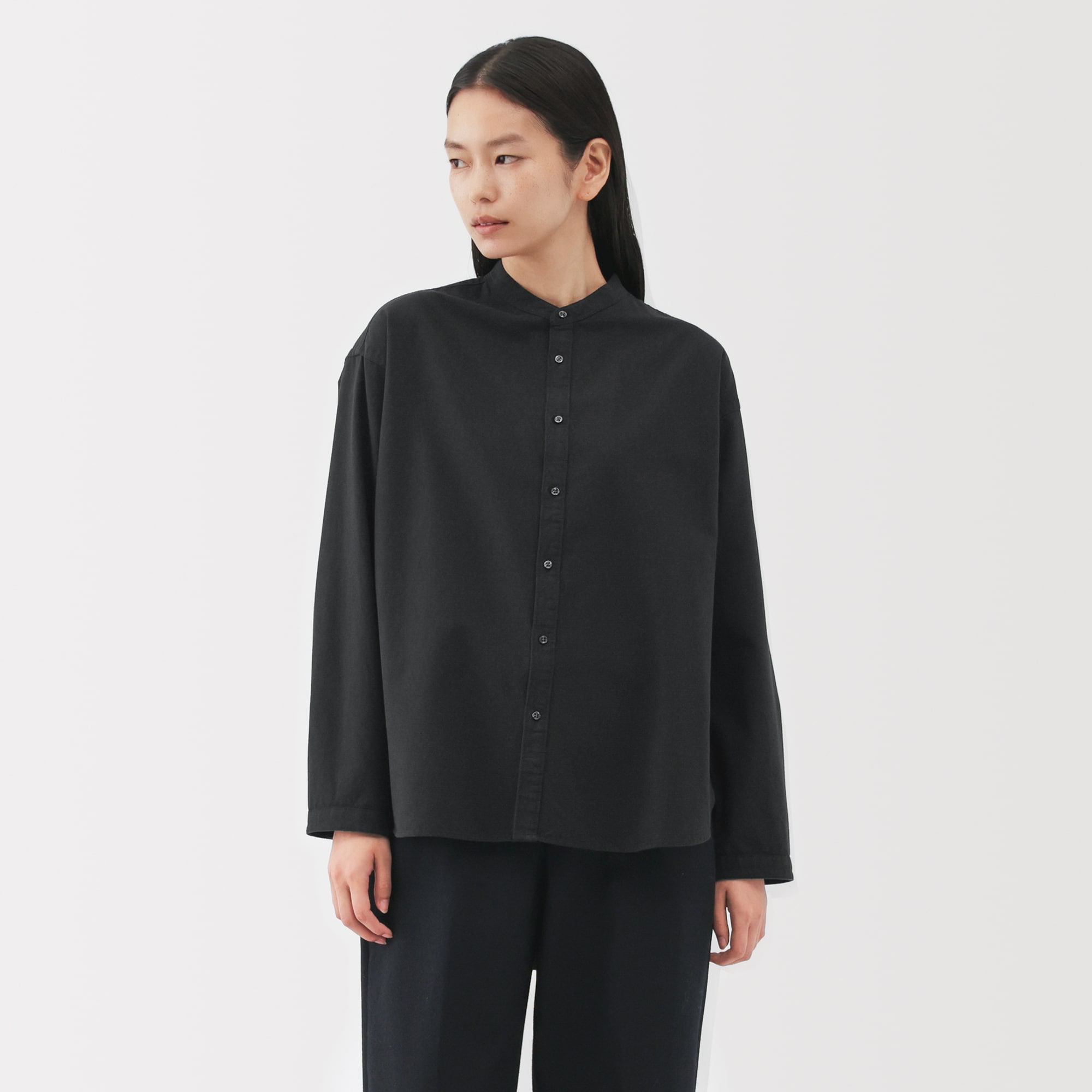 婦人　起毛ツイルリラックスフィットシャツ