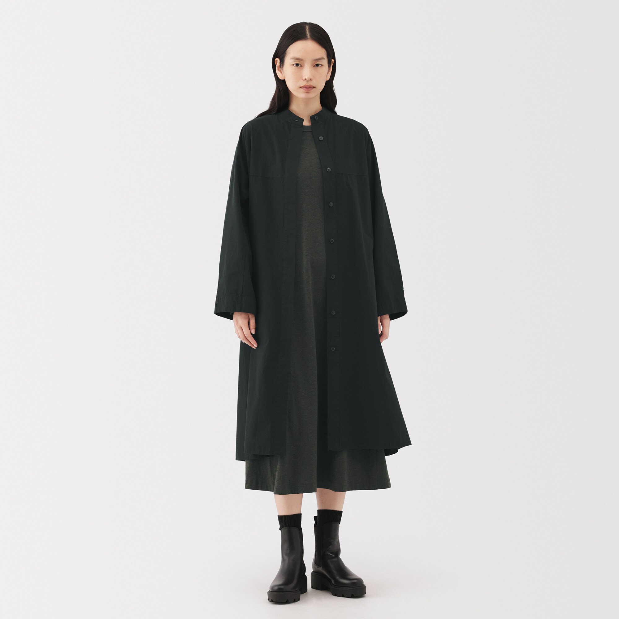 婦人 コットンウールリラックスフィットシャツワンピース | 無印良品