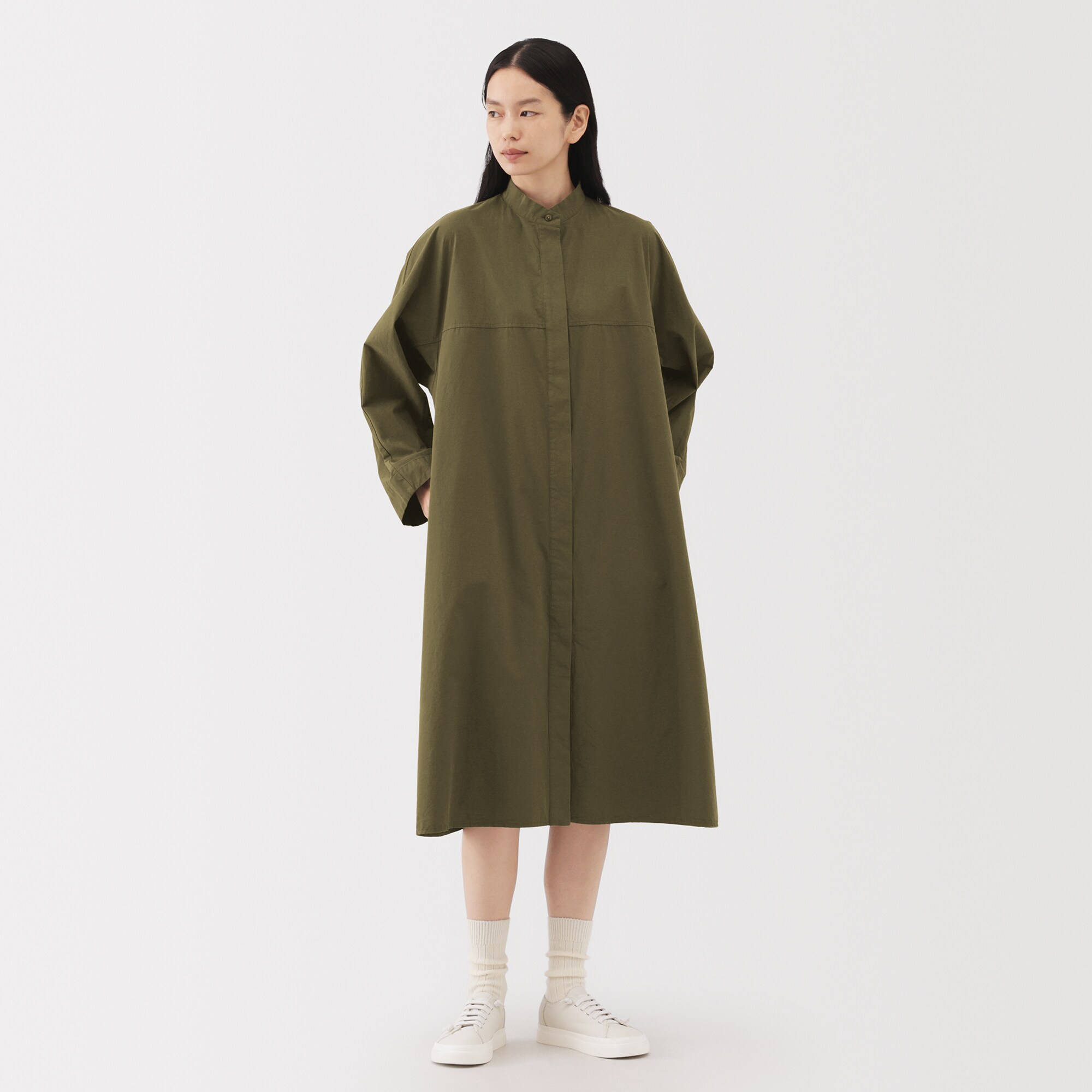 婦人 コットンウールリラックスフィットシャツワンピース | 無印良品