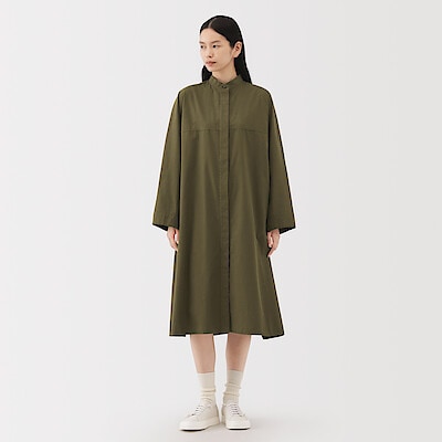 【８月中旬発売予定】婦人　コットンウールリラックスフィットシャツワンピース