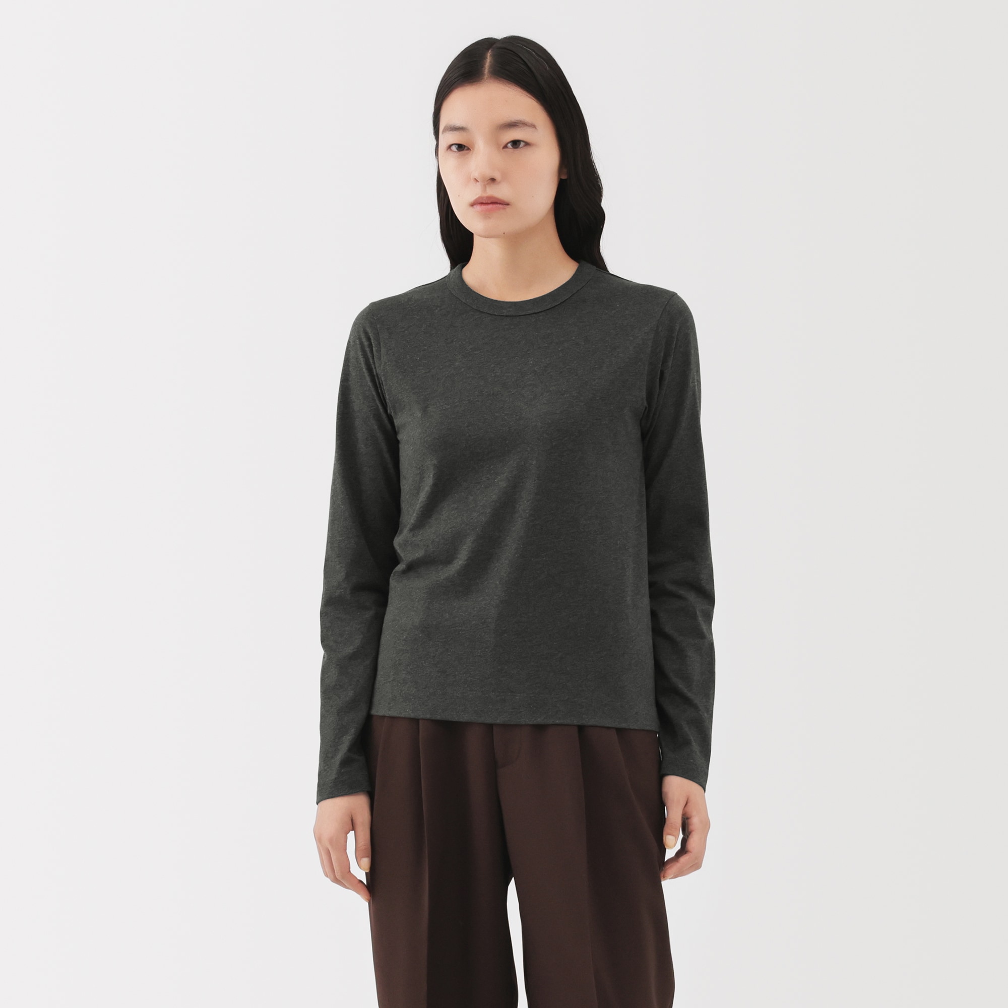 婦人 コットンヤク天竺長袖Tシャツ | 無印良品