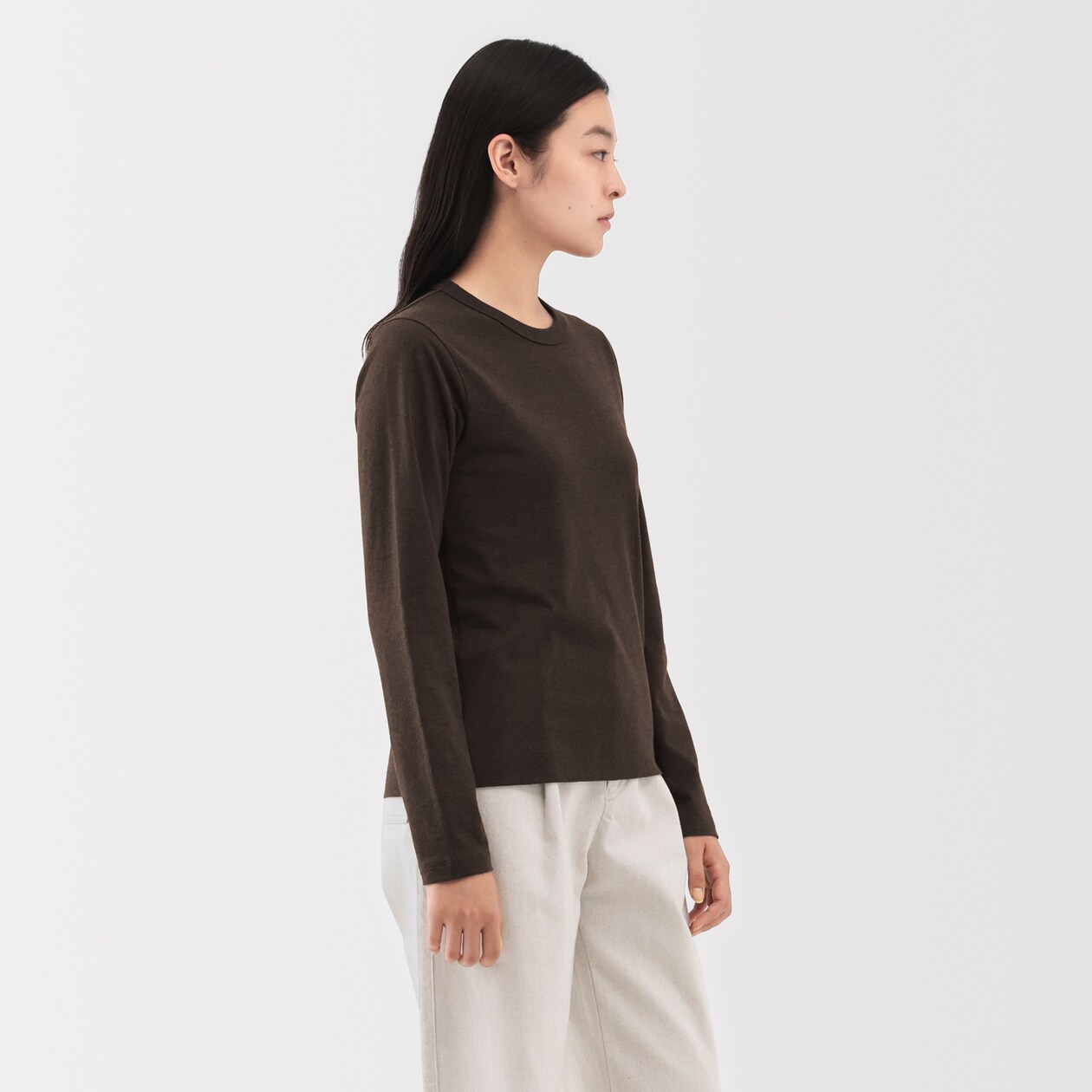 婦人　コットンヤク天竺長袖Ｔシャツ