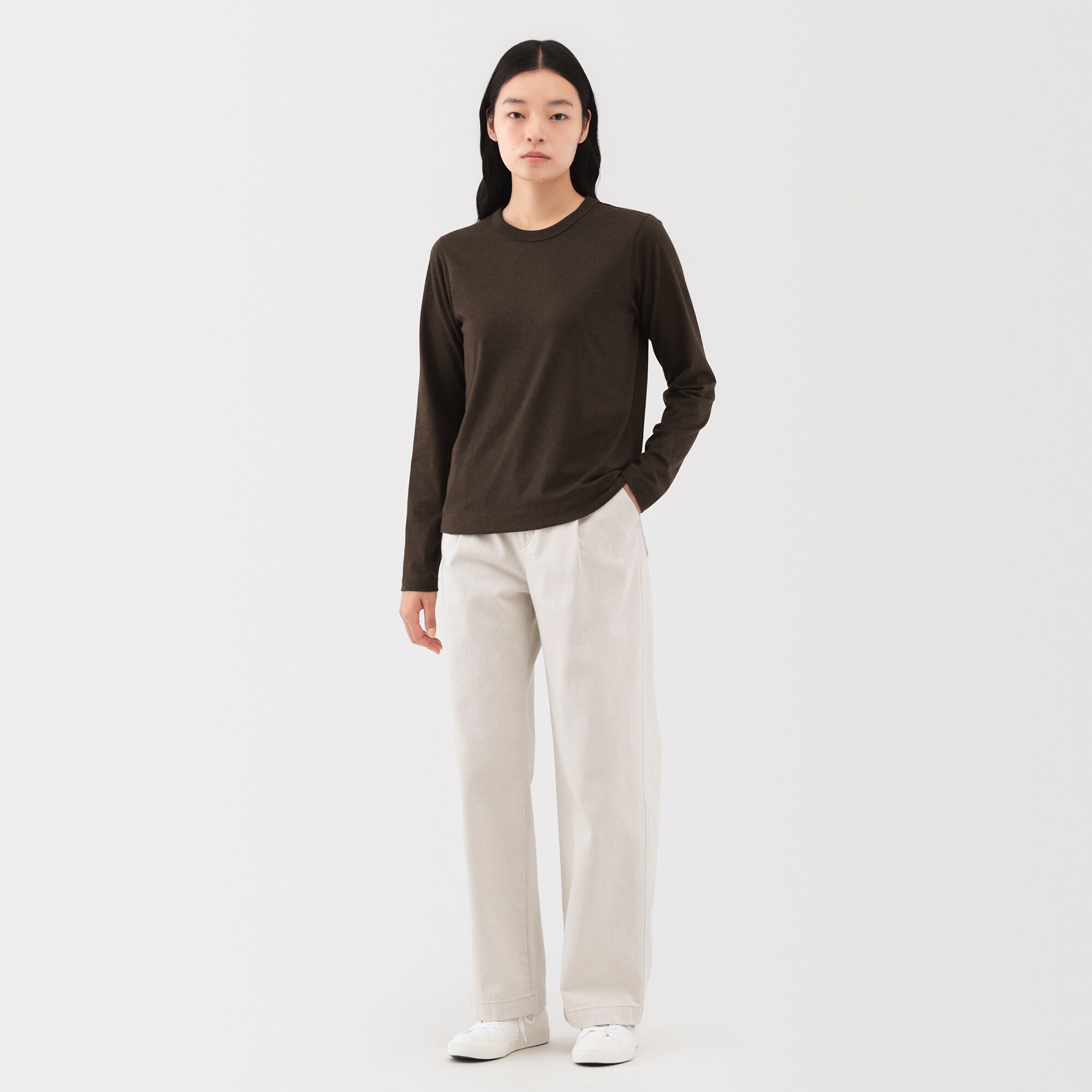 婦人　コットンヤク天竺長袖Ｔシャツ