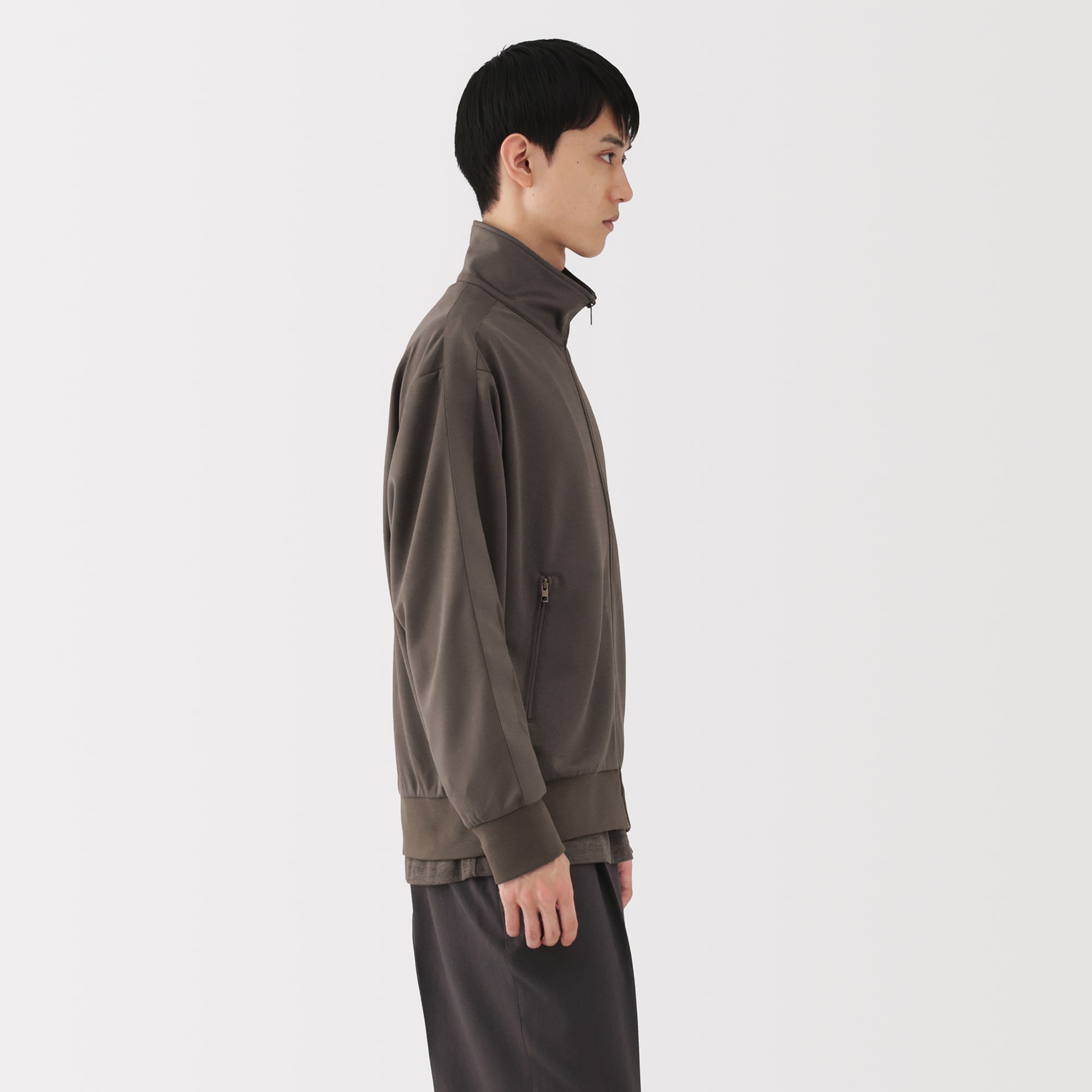 MUJI Laboユニフォーム素材　ジャケット　ブラウンMサイズ 紳士 ユニフォーム素材で作ったトラックジャケット | 無印良品