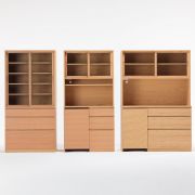 オーク材カップボード オープンタイプ ワゴン付 幅８７ ５ 奥行４５ ５ 高さ１７５ ５ 通販 無印良品